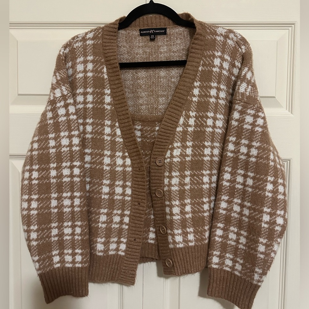 Plaid Cardigan & Tank Set